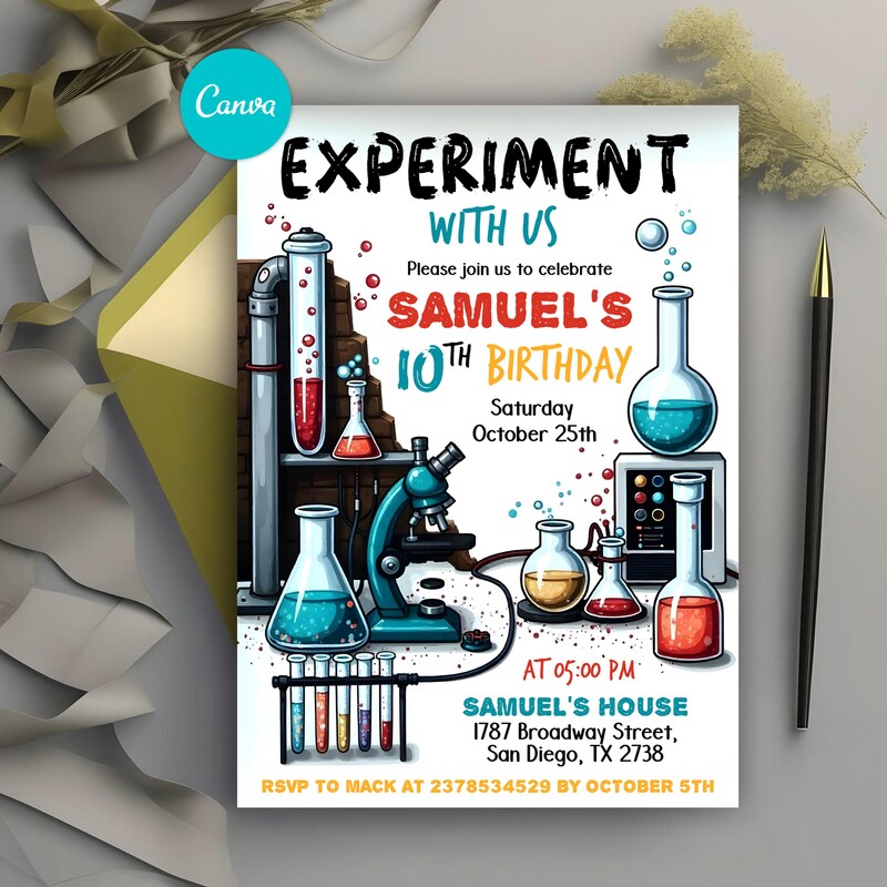 Science Invitation - Etsy