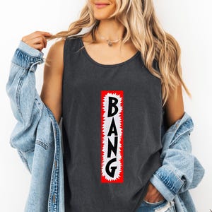 Comfort Colors® •BANG• T-shirt unisexe vintage avec débardeur cowboy, t-shirt bébé Western Y2k, t-shirt western bachelorette, chemise de cowboy rétro