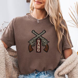 Comfort Colors® BANG Vintage Cowboy T-Shirt, Western T-Shirt, Western Bachelorette T-Shirt, retro kowbojska koszula, kowbojka T-shirt, Vintage Gun