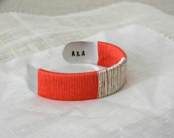 Custom cotton anniversary bracelet. 2nd wedding anniversary. 2 years of marriage. Gift for wife.