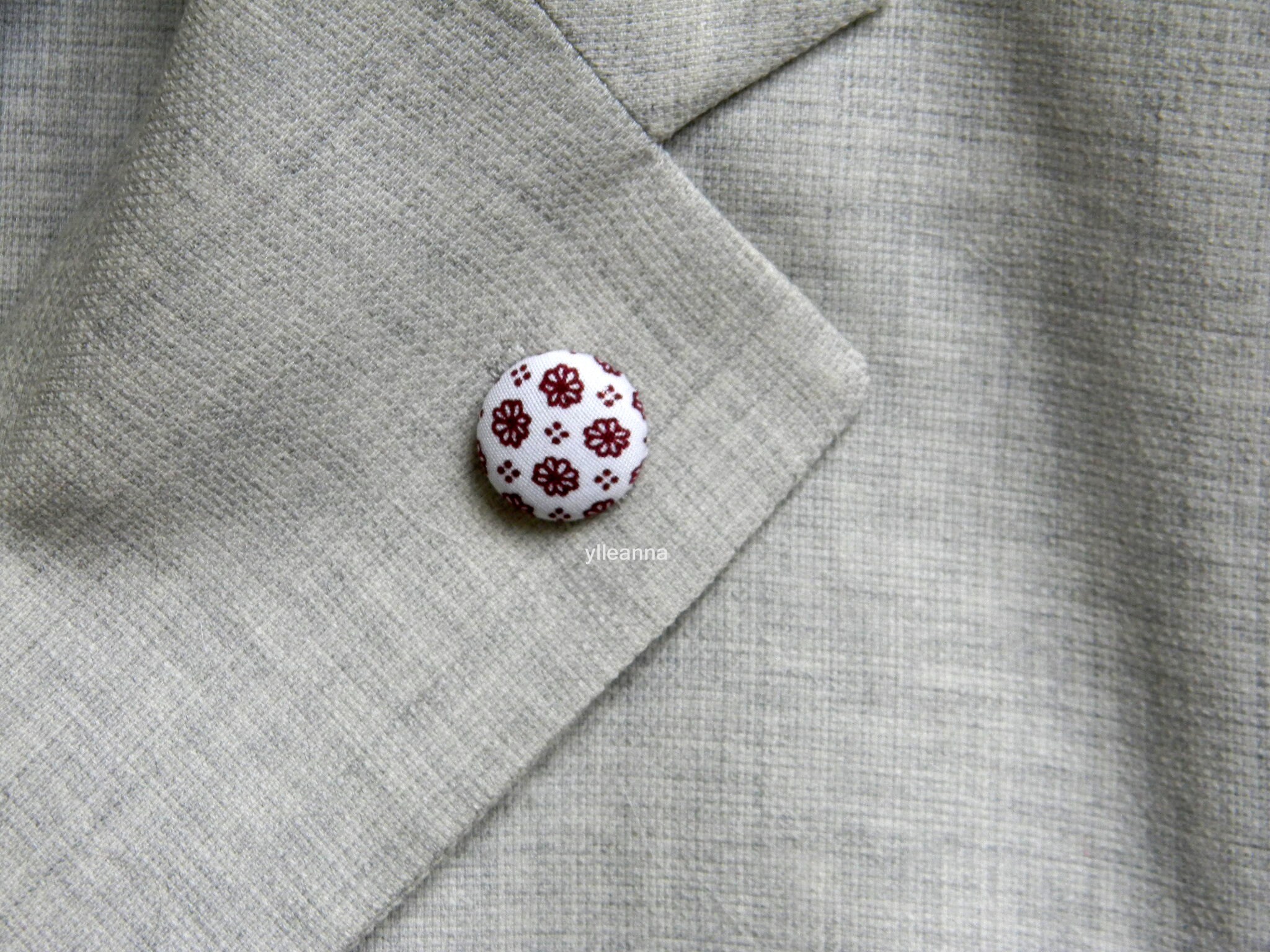 Men lapel button. Round lapel pin. Office wear. Burgundy Etsy