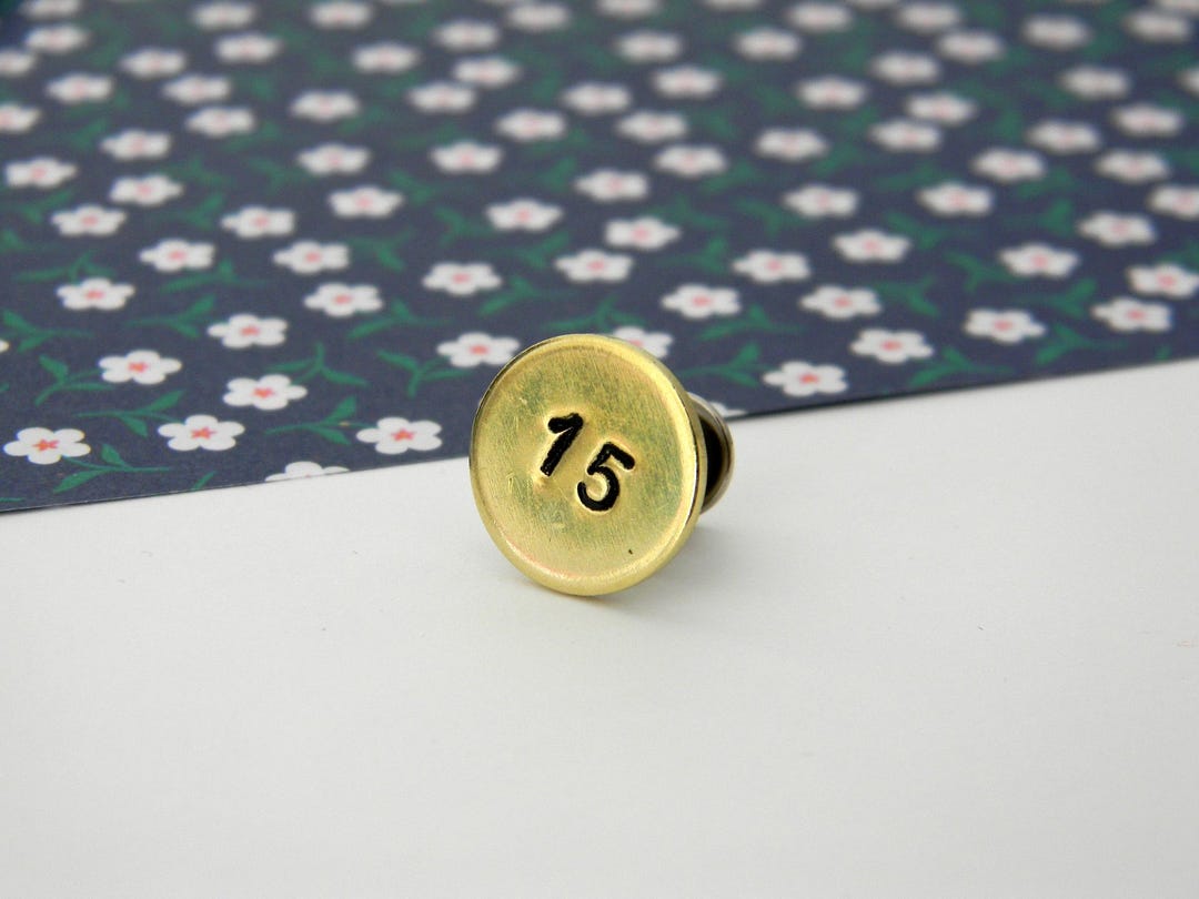 Custom Number Lapel Pin. Personalized Brass Birthday Brooch. Lucky ...
