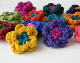 Wool flower boutonniere. Custom colors lapel pin brooch. Stick pin.