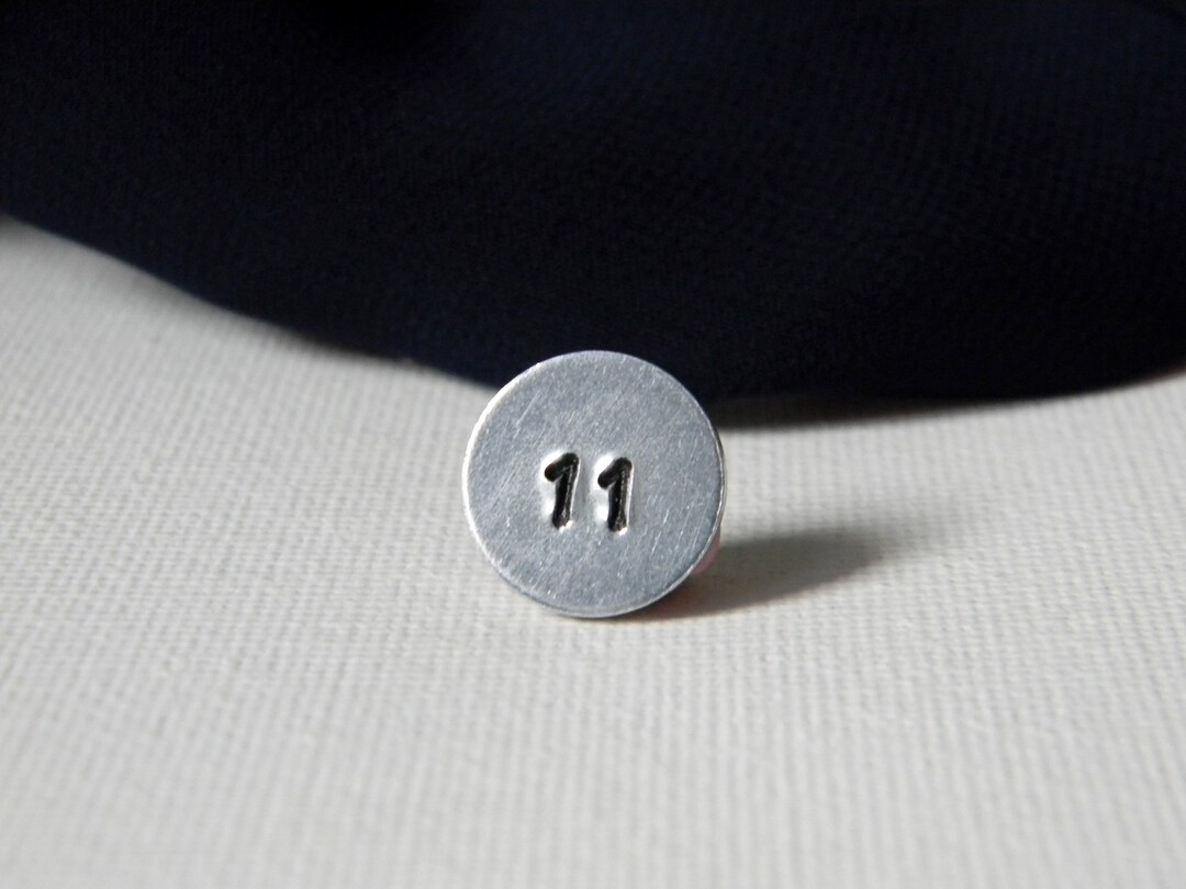 Number Lapel Pin. Personalized Small Round Brooch. - Etsy