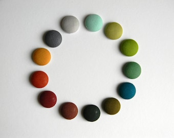 Round lapel pin. Fabric boutonniere. Solid colors. Business style. Corporate color. Event. Office wear.