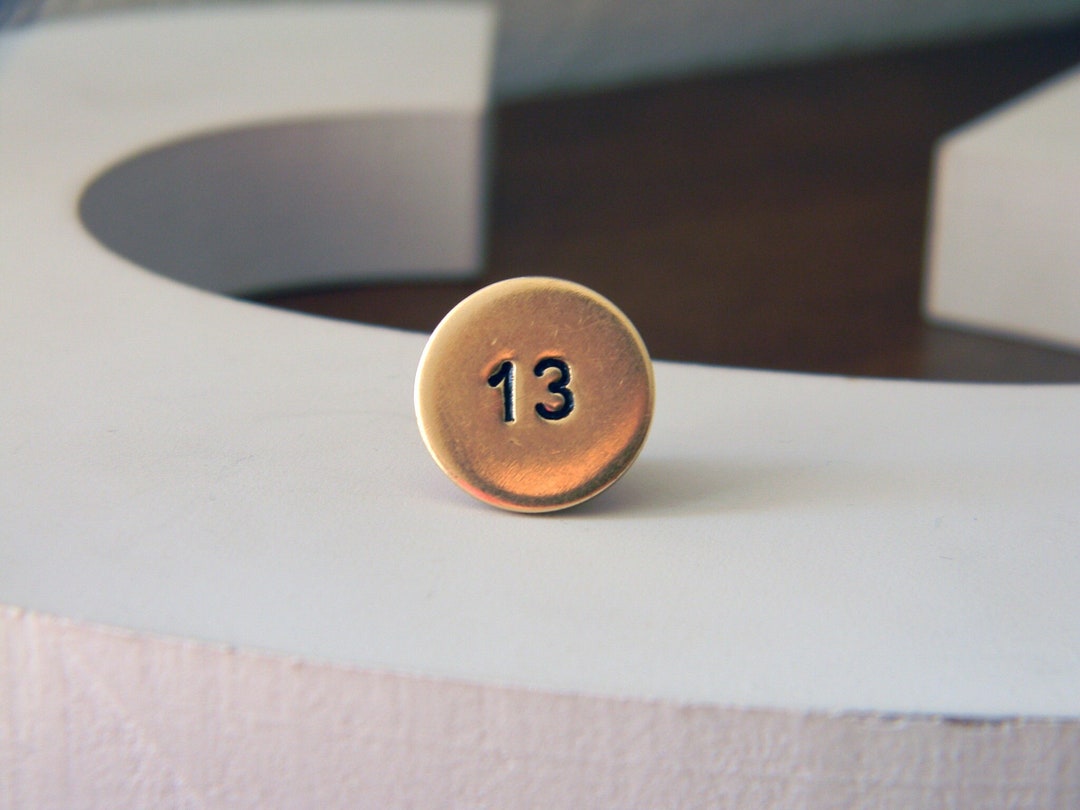 Number Lapel Pin. Brass. Custom Lapel Pin. Birthday. Numbers Etsy
