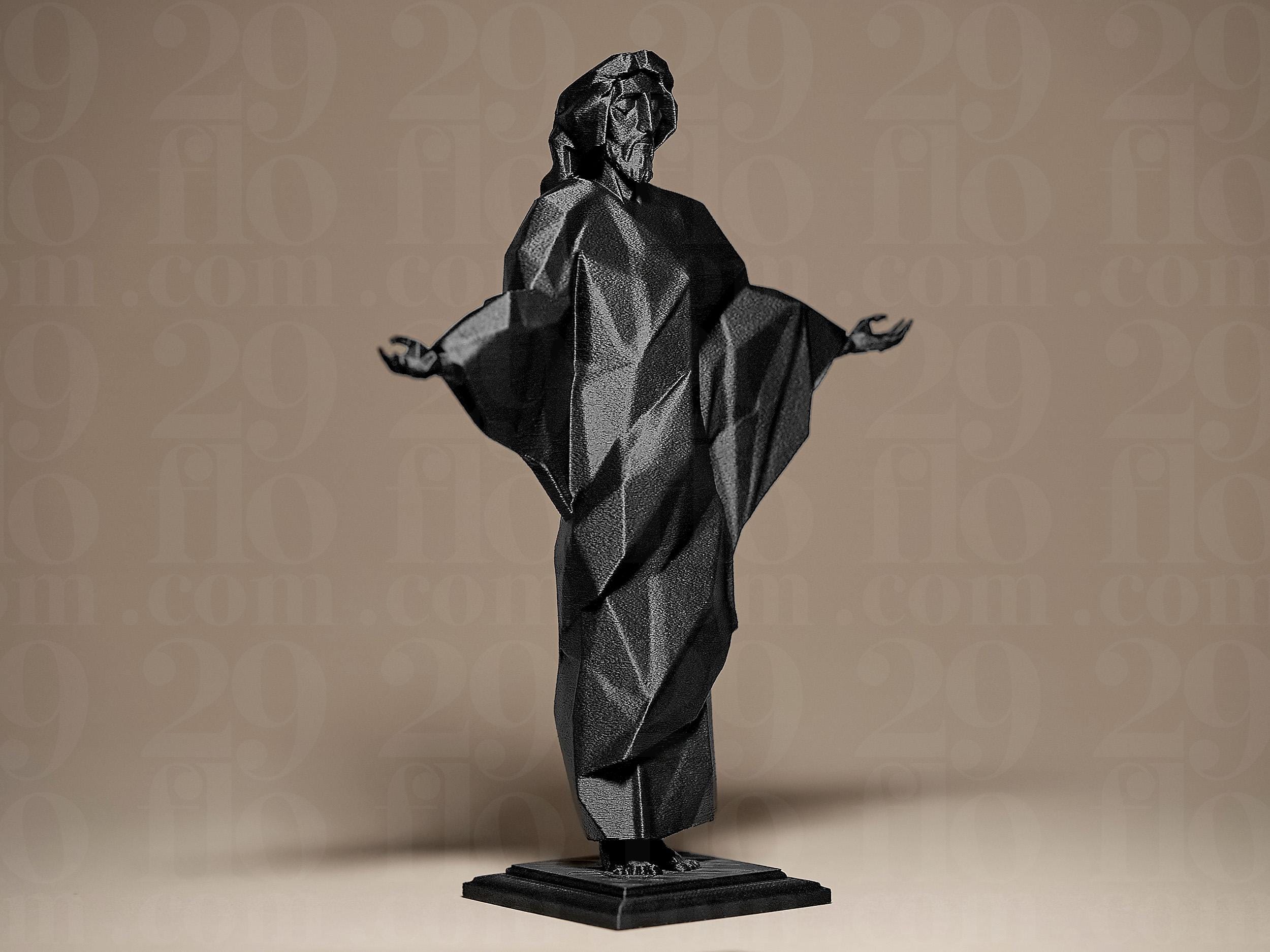 Geometric Jesus 3D Printed Sculpture, Statue, Figure, Figurine Home ...