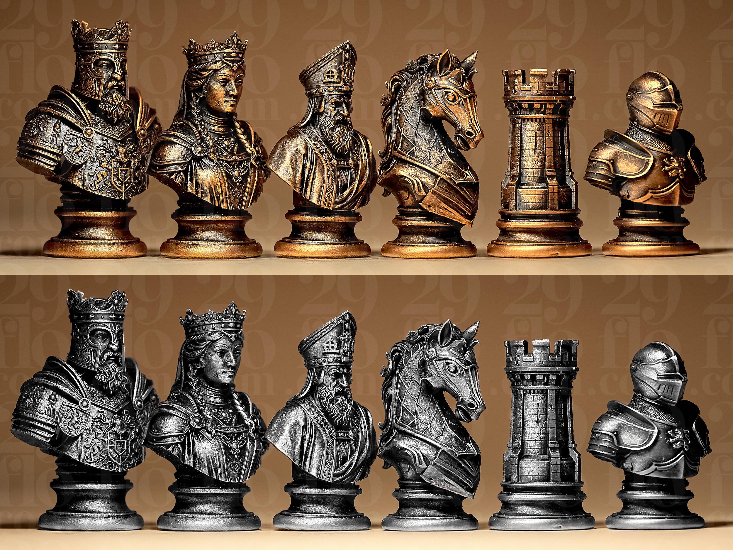 Jeu D'échecs Ancien Style Régence XXème - Complet, Roi 9cm - Sans Boîte