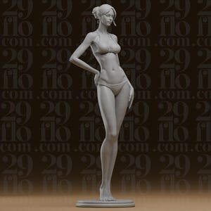 Elegant bikinikvinnastaty - Kvinnlig strandfigur - Resinkonstskulptur