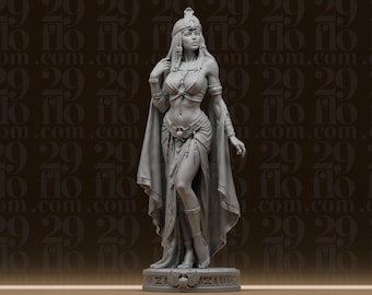 Cleopatra Queen of Egypt Statue - Elegant Egyptian Royalty Figure - Ancient History Decor - Beautiful Female Goddess - 3D Printed Resin
