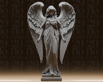 Estatua de ángel femenino - Figura de mujer alada y elegante - Decoración de arte celestial - Escultura de guardián clásico - Miniatura de fantasía