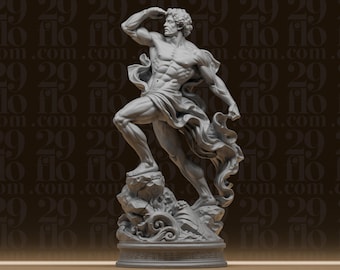 Classical Greek Statue - Academic Male Sculpture - Hellenistic Fine Art - Ancient Antiquity Decor - 3D Printed Resin Model