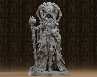 Spinnenhexen-Statue – Gotische Netzkönigin-Skulptur aus Kunstharz