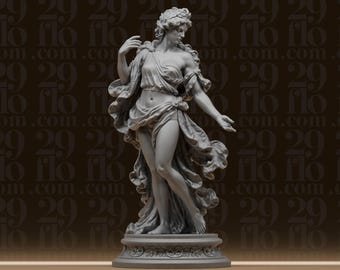 Classical Goddess Statue - Elegant Female Figure - Renaissance Nymph Sculpture - Fine Art Home Decor - 3D Printed Resin Model