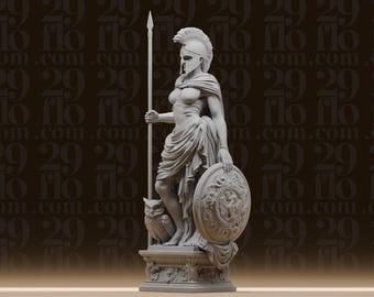 Athena godin van de oorlog standbeeld - grote hars Griekse godheid figuur - mythologische uil collectible - klassieke kunst decor - tafelblad RPG prop