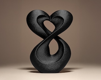 Escultura abstracta en forma de corazón impresa en 3D, estatua, figura, figurita, decoración del hogar