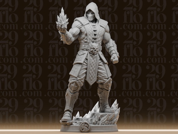 Sub-Zero Statue - Mortal Kombat Miniature - Ice Ninja Collectible Figure - Lin Kuei Cryomancer - 3D Printed Resin Gaming Art by 29floDesign