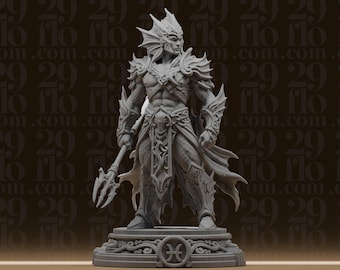 Pisces Zodiac Statue - Muscular Aquatic Warrior - Astrology Desk Decor - Fantasy RPG Figure - 3D Printed Resin Model