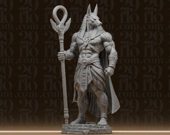 Anubis Statue - Egyptian God of the Underworld - Muscular Jackal Figure - Ancient Egypt Decor - 3D Printed Resin Model