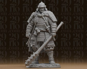 Oni Samurai Kanabo Kriegerstatue – Japanischer Dämonenbrut – Skulptur aus Kunstharz
