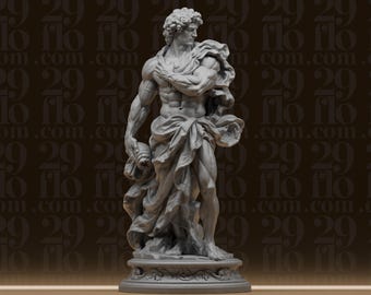 Classical Male Statue - God of Abundance Sculpture - Cornucopia Figure - Academic Fine Art Decor - 3D Printed Resin Model