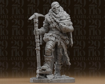 Mumienforscher mit Reliquienkrug-Statue – Untote Fantasy-Kunstharzskulptur