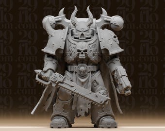 Estatua de Ciberasesino Oscuro - Miniatura de Guerrero Mecánico - Figura para Juego de Rol de Mesa - Robot de Ciencia Ficción con Sierra - Modelo para Aficionados