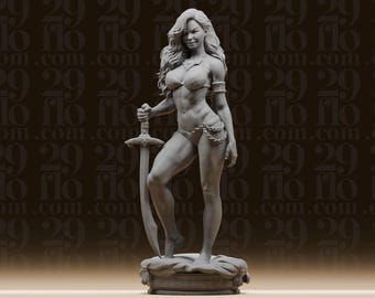 Estatua de reina persa - Figura de guerrera fantástica - Miniatura de princesa del desierto - Arte de escritorio para juegos de rol de mesa