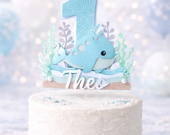 Decorazioni Per Torta A Tema Mare – Set Con Polipo, Pesce Diavolo, Tartaruga, Pesce Palla, Corallo E Balena