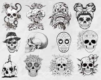 Skulls SVG Bundle ,Skulls PNG Bundle , Skulls Clipart ,Skeleton Svg ,Skeleton Clipart ,Skull Vector ,Skulls Digital Download, Digital Files