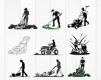 Lawn Mower SVG Bundle, Lawn Mower vector, Lawn Mower outline, Lawn Mower clipart, Gardening Clipart, Grass Svg, Tools svg