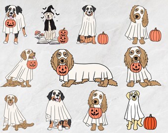 Ghost Dog SVG, Ghost Dog Png, Ghost Dog Clipart, Cute Ghost Dog Svg, Ghost Dog With Pumpkin Svg, Halloween Spooky Ghost svg, Halloween Dog