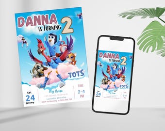 Digital Kids Party Evite Bday, Editable Birthday Invitation Template, Printable, Birthday Party Invitations