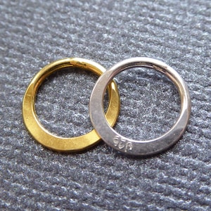 2-10 peças / Prata esterlina ou Ouro Vermeil 24k 10 mm CÍRCULO Artesanal Links Conectores Anéis de Eternidade / MEIO MARTELADO n57.10plain vjr10mm v.