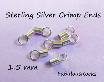 10 pcs Sterling Silver Crimp Beads from 1,5mm to 9mm solder CHOOSE YOUR SIZE Silver Crimp End Caps Jewelry Making Supplies Sterling Silver