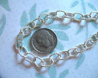 Oval Cable Link Chain 9x6.25mm Sterling Silver Chain 18 gauge ll 1-10 feet THICK Designer charm bracelets ll165 hp