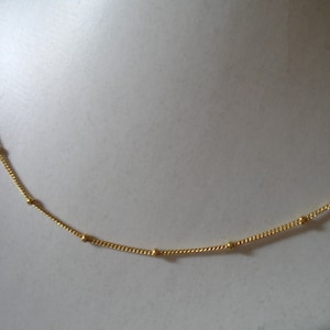 16&quot; inch, SATELLITE BALL Chain, 14k Gold Filled Necklace Chain, Finished Necklace, with spring ring clasp g33.16 done