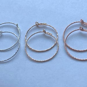 1-10 prs / Hoop Earrings Ear wire Jewelry Supply  Small Petite Hoops, 20 mm, almost 1&quot;, Sterling Silver or 14k Gold Fill  ihs.s rg bh gfh25
