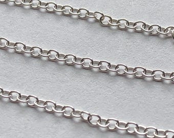 スターリングシルバーケーブルチェーン、2x1.6 mm、ネックレスチェーンバルク