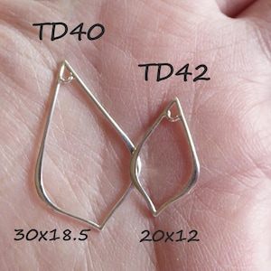 Teardrop Hoops Link Pendant Charm Earring Jewelry Findings, 30x18.5 or 20x12 mm, Sterling Silver Arabesque Moroccan td40 td42 td45
