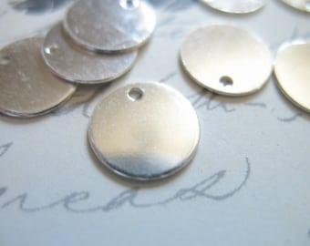 9 mm Blank Discs, Sterling Silver, 3/8" inch Circle Round, wholesale for customized personalize jewelry  blank110..v1