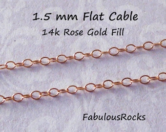 Collier torsadé plat de 1,5 mm rempli d'or ROSE et délicat
