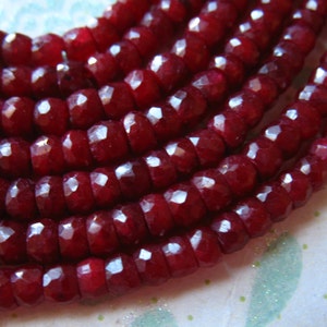 10-50 pcs / Luxe AAA RUBY Beads Rondelles, 3-3.5 mm, Oxblood Scarlet Red / faceted, July birthstone, brides bridal tr r 34 ox drr image 2