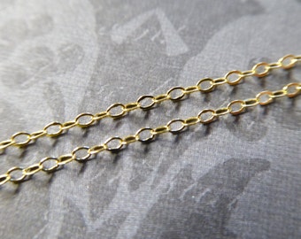 18k Gold Plated Sterling Silver Cable Chain 2X1.5mm: Jewelry Necklace
