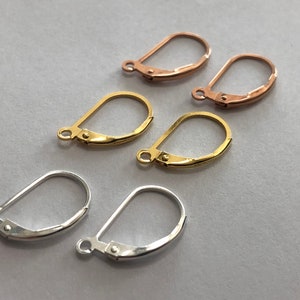 Peut inclure: Six crochets d'oreille en trois finitions différentes : argent, or et or rose. Les crochets sont tous de la même taille et de la même forme.