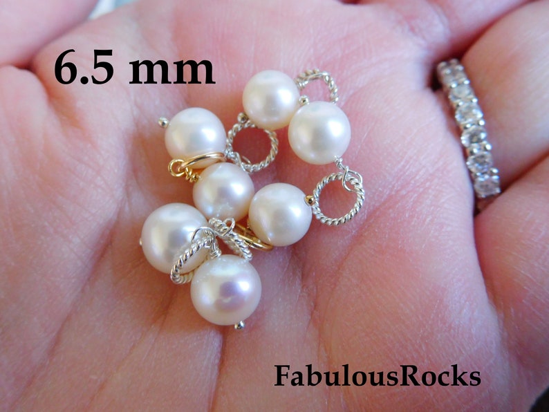Single Pearl Pendant Pearl Charm 6.5 mm Solitaire Pearl Pearl Jewelry Freshwater Pearl Charm Necklace June birthstone Jewelry gdp1150