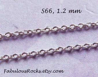 1-100 feet / 1.2 mm Round Cable Chain Sterling Silver Necklace Jewelry Chain Wholesale Jewelry Supplies / hp solo llc ib ss s66 tpc