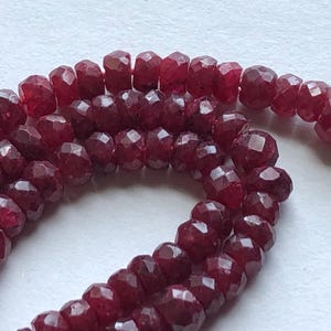 AAA Ruby Rondelle Beads, Luxe Red Faceted Gemstones (3-4 mm)