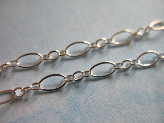 STERLING SILVER CHAIN- Bulk Unfinished -1mm Tiny Plain Cable Oval (sold by  foot)