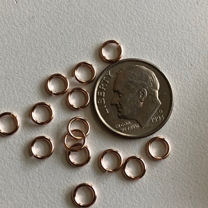 14k Rose Gold Filled Jump Rings, OPEN, 5 mm, 21 g gauge ga, thick strong, wholesale findings GFJR5mm.21